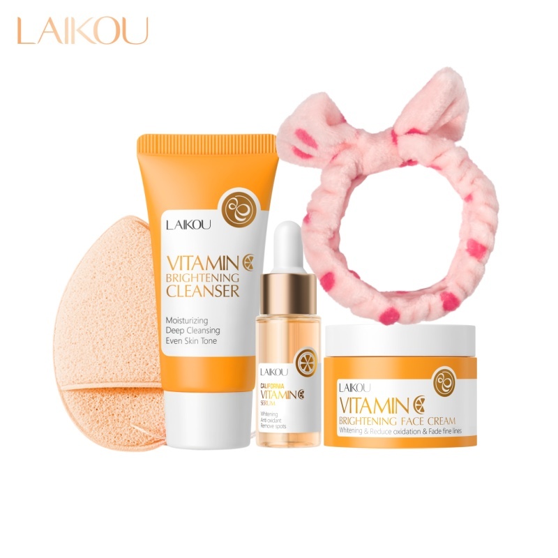 LAIKOU Brightening Conjunto De Tratamento De Pele Com Vitamina C Remove Manchas De Sardas Hidratante 5Pcs