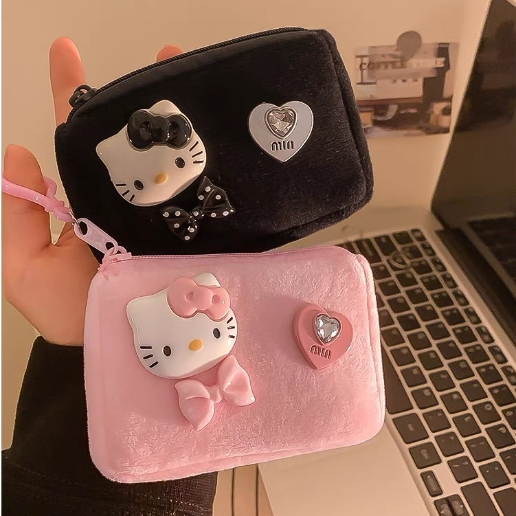 Carteira Bonitinho Desenho Animado Hello Kitty Para Celular Bolsa Pacote De Proteção Fones De Ouvido Porta-Chaves/Cadeias De bestie gift