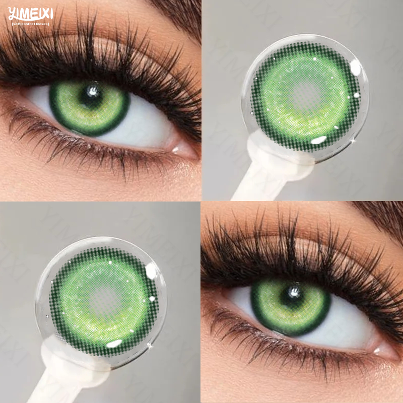 Lentes De Contato Yimeixi Cosplay Verde/Red/Brown/Purple Com Maquiagem 2pcs Uso Anual em Oferta na Shopee
