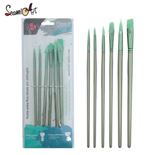 SeamiArt 4/6 Pcs . Diferentes Cores Formas Conjunto De Pincel De Nylon Para Pintura Capilar Óleo De Aquarela Gouache Acrílico em Oferta na Shopee