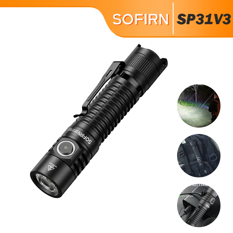 SOFIRN SP31V3.0 Lanterna Tática Externa Atualizada Super Brilhante 2000 Lúmen SST40 LED Recarregável Para Casa De Emergê