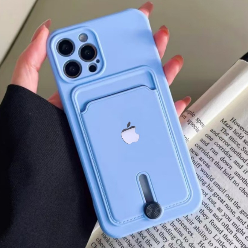 Macaron Capa Capinha De Celular Silicone Líquido Anti Impacto Macio Com Porta-Cartões (iphone com logo) Para iPhone 16 15 14 12 11 Pro Max Plus X XS Max XR 7 8 Plus em Oferta na Shopee