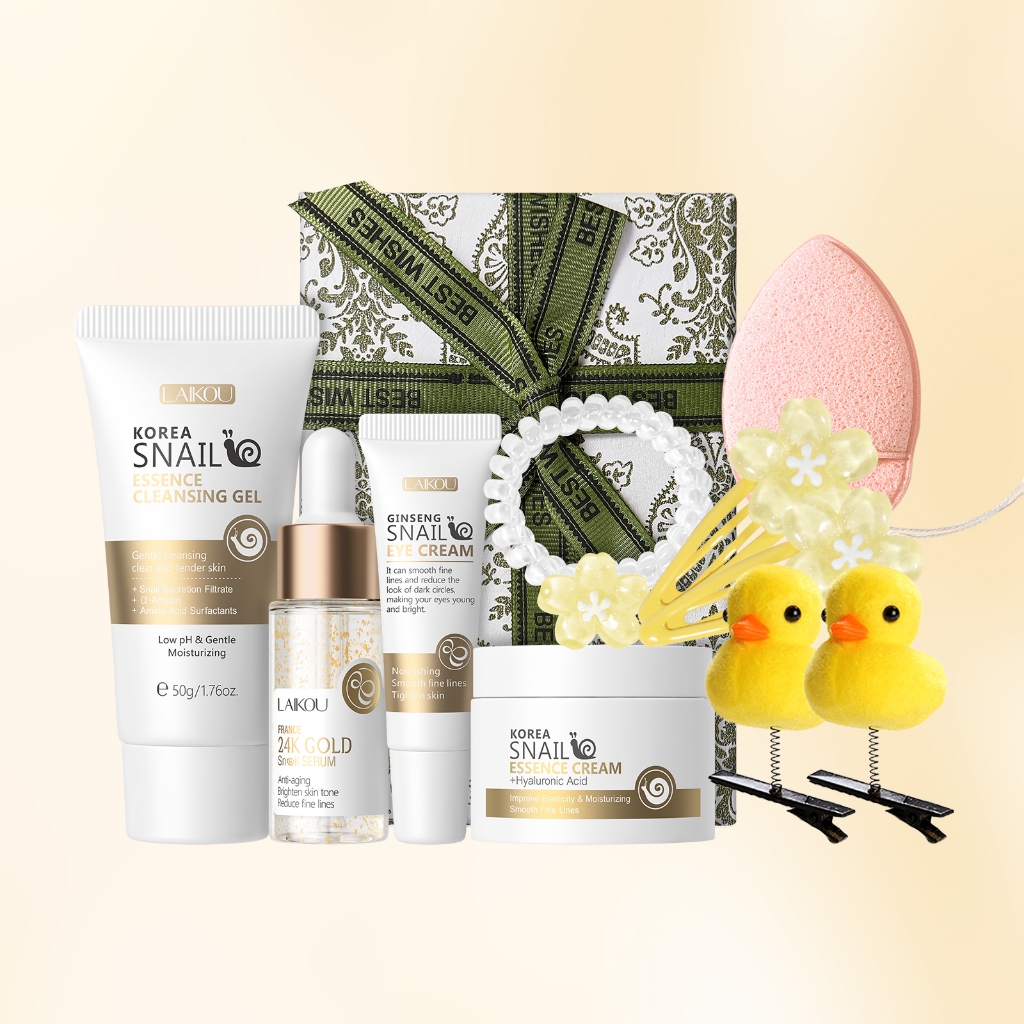 LAIKOU Coreia Caracol Revitalizante Conjunto De Cuidados Com A Pele Anti Envelhecimento Suave Linhas Finas Reduzem Rugas Caixa De Presente Para De Aniversário Halloween Natal