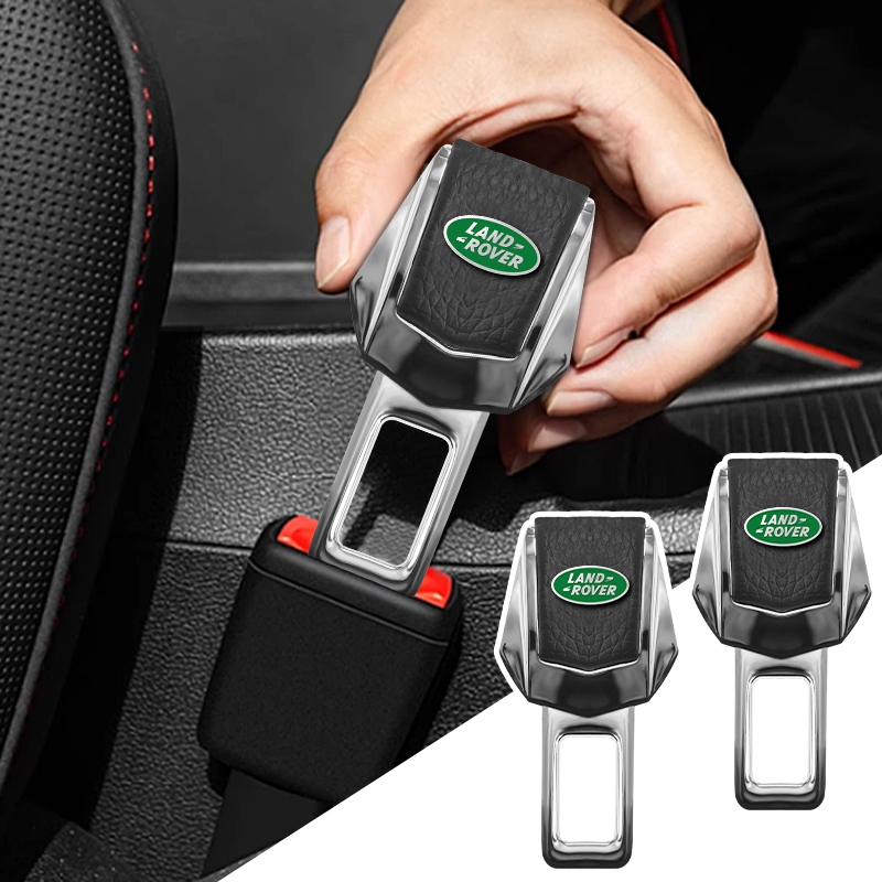 1 Peça/2 Peças De Couro + Metal Fivela De Cinto De Segurança De Carro Logotipo Do Plugue Anti-Alarme Para Land Rover Range Evoque Velar Freelander Defender Discovery