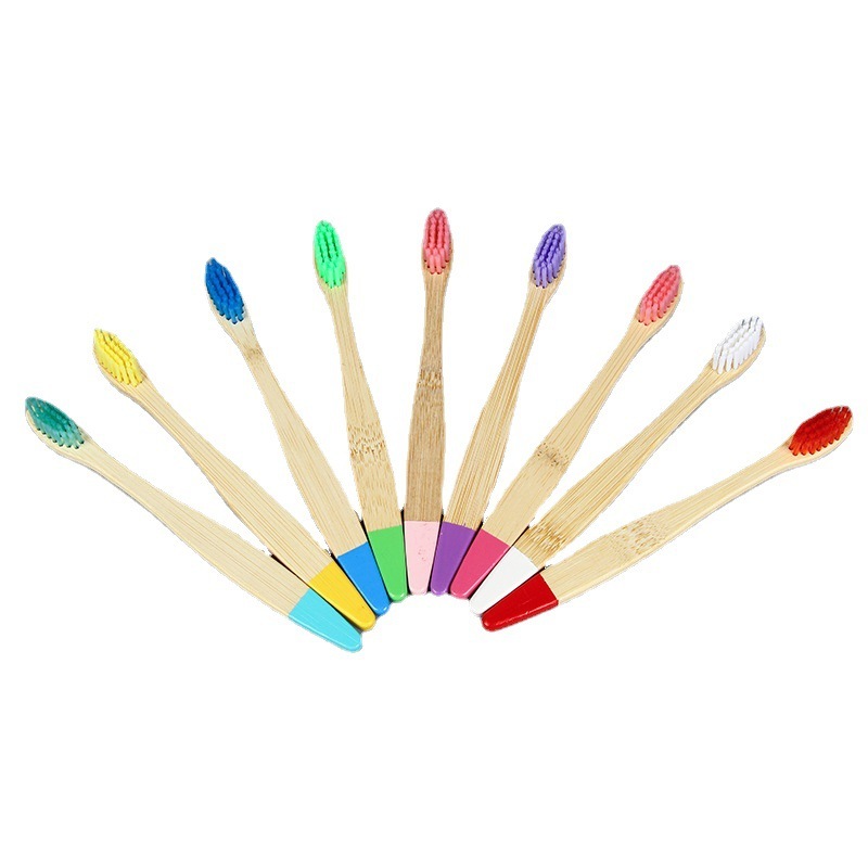 10 Pçs Crianças Escovas De Dentes E De Bambu Eco Biodegradável Multicolorido Escova Cuidados Orais