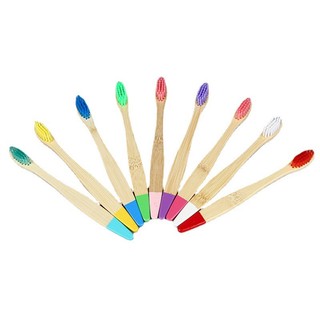 10 Pçs Crianças Escovas De Dentes E De Bambu Eco Biodegradável Multicolorido Escova Cuidados Orais