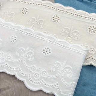 1 Jarda De Algodão bilateral Bordado Renda Largura 10.5 Cm , Tecido De Acessórios De Roupas fashion DIY em Oferta na Shopee
