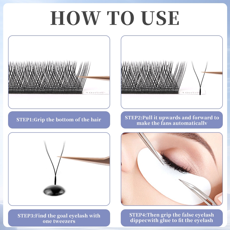 Pestanas KILIGMATA YY Shape Cílios Fox Eyes Faux Mink Brasileiras Macias Premade Volume De Ventilador