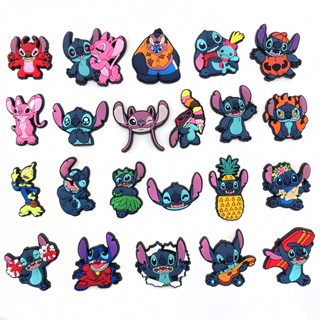 20/22 Pçs Disney stitch Dos Desenhos Animados PVC Sapato Conjunto Croc Encantos Fivela Acessórios Sapatos Decoração Para Crianças Presente De Festa em Oferta na Shopee