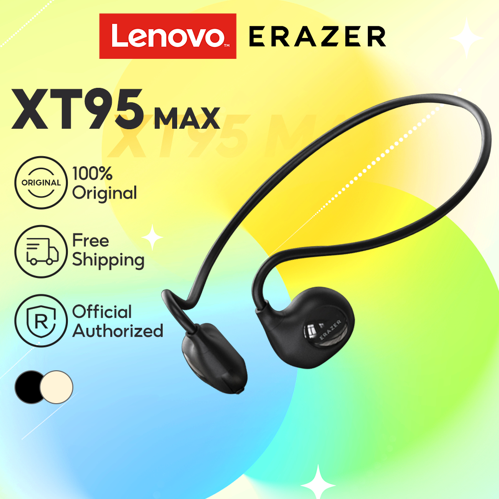 Lenovo Erazer XT95 Max Fones De Ouvido De Condução De Ar True Wireless Neckband Sweatproof Bluetooth 5.3 Fone Esportivo IPX5 Bateria Longa Com Microfone