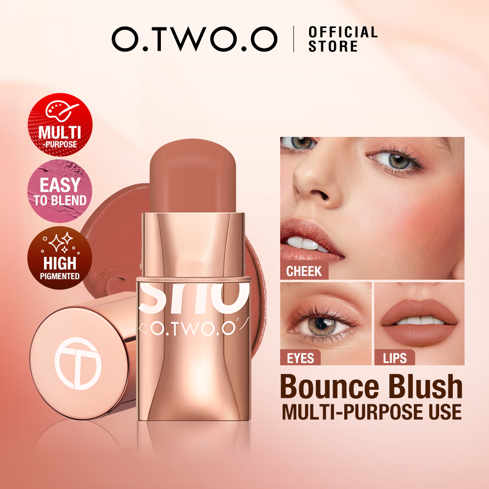 O.TWO.O Maquiagem Blush Stick Hidratante Gloss Lip & Cheek Blusher 6 Cores Cosméticos Beleza em Oferta na Shopee
