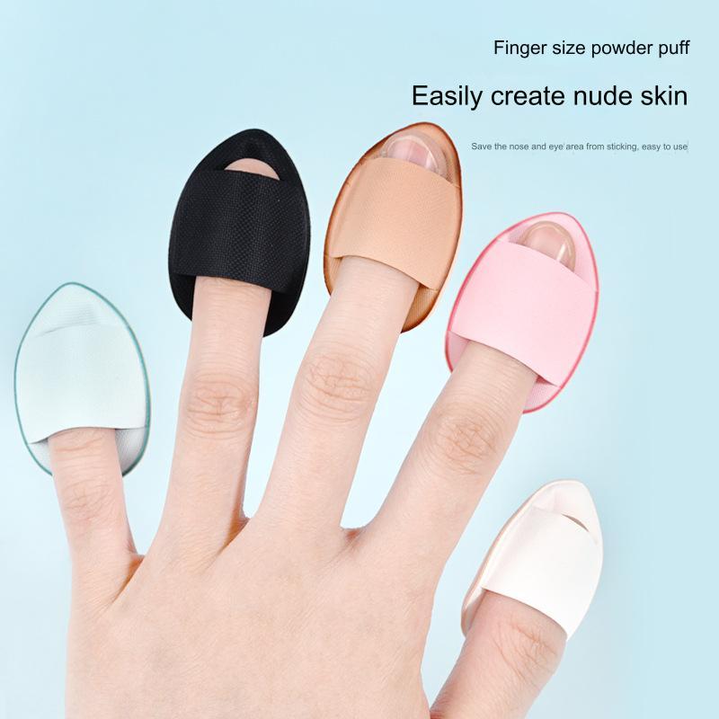 10 Peças Mini Almofada De Ar Puff Ponta Do Dedo Pequenos Pães Cozidos No Vapor Molhado Seco Maquiagem Pó Esponja Beleza Polegar Corretivo Blush Pontiaguda
