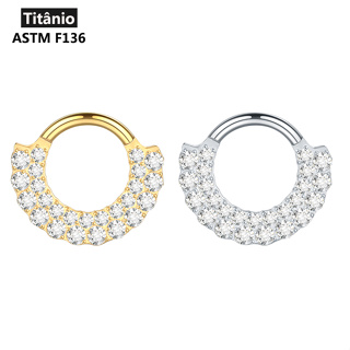 SWANJO Piercing Argola Titânio Segmento Articulado 2 Fileiras Zircônia Cravejada Daith Piercing em Oferta na Shopee