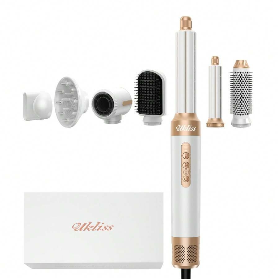 UKLISS 7 Em 1 Secador De Cabelo Alta Velocidade 1400W Escova Secadora Alisadora Modelador ...