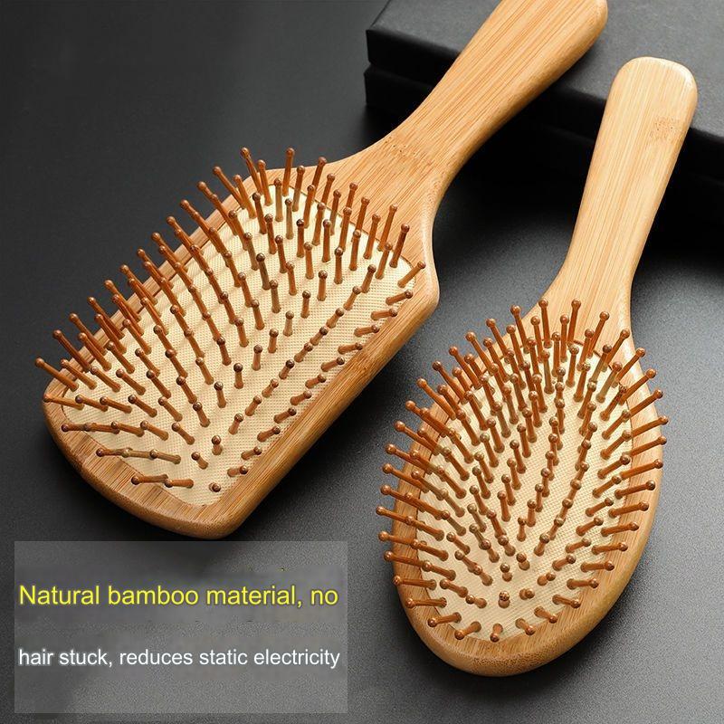 1PC Pente De Madeira Bambu Pá Almofada Profissional Saudável Escova De Massagem Para Queda De Cabelo De Alta Qualidade Amiga Do Ambiente