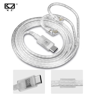 KZ Original TYPE-C Fones De Ouvido Cabos Banhado A Prata Atualizar Cabo Fio 3.5MM 2PIN Para Rodízio ZAX ZSX ZSN PRO em Oferta na Shopee