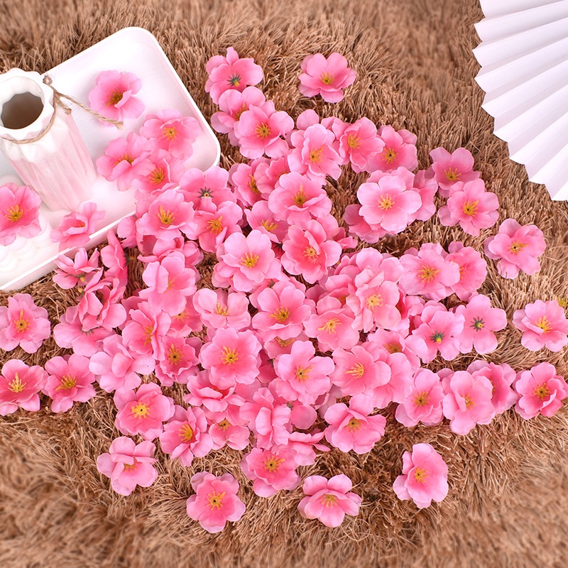 100 pçs flor de cerejeira pétala de flor Artificial DIY flor de cerejeira árvore para salão de beleza decoração de casamento em casa flor de pêssego falsa