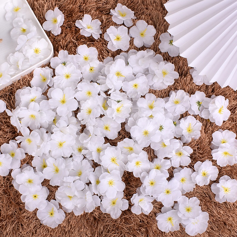 100 Peças Artificial Flor De Pêssego Cabeça Pétala Flores Falsas DIY Cerejeira Árvore Para Salão De Beleza Casa Decoração Do Jardim