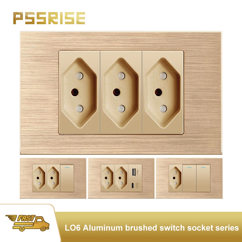 PSSRISE Conjunto De Soquetes De Interruptor De Parede De Alta Qualidade Painel De Alumínio 118 L06 em Oferta na Shopee