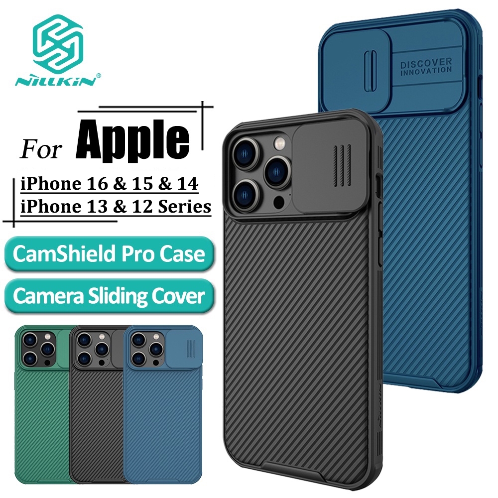 NILLKIN CamShield Pro Caso Para iPhone 16 Pro Max 15 Pro Max 14 13 12 16 Plus De Telefone À Prova De Choque Luxo Duro PC Proteção Capa Traseira - Mobile & Gadgets