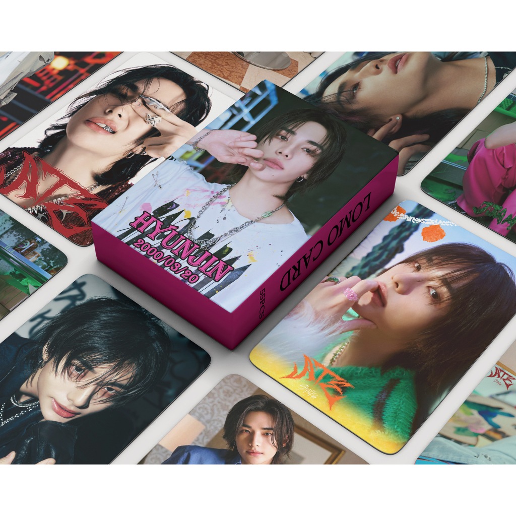 Kpop 55 Pçs/Set Stray Kids ATE Hyunjin Solo Cartão Meninos Photocards Straykids Fotográfico Postal Para Coleção De Fãs