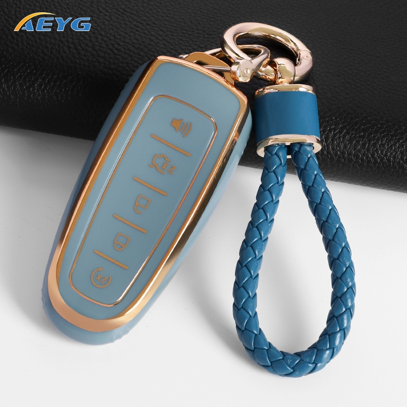 Capa de chave de carro para Ford Edge Escape Expedition Explorer Focus Taurus Flex C-Max para Lincoln MKS MKT MKX MKZ