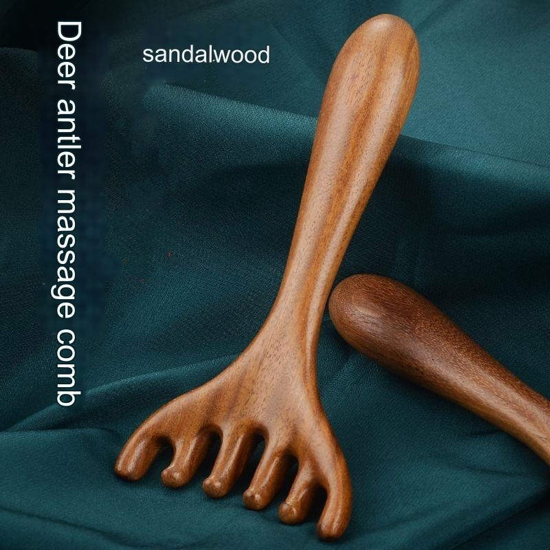 【 Ready Stocks 】 Massageador Corporal Madeira Terapia Pente Massagem Sândalo Rosto Cabeça Ombro Pescoço Pescoço Mão Pente Massagem Meridiana Corpo Calmante Relaxamento Ferramenta Massagem