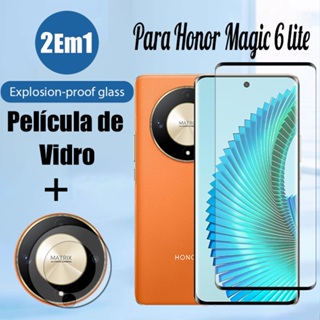 Película Protetoras de Vidro Honor Magic6 Lite 5G 2 Em 1 Protetor De Tela De Vidro Temperado Para Magic 6 5 Pro 9D Filme E De Lente De Câmera em Oferta na Shopee