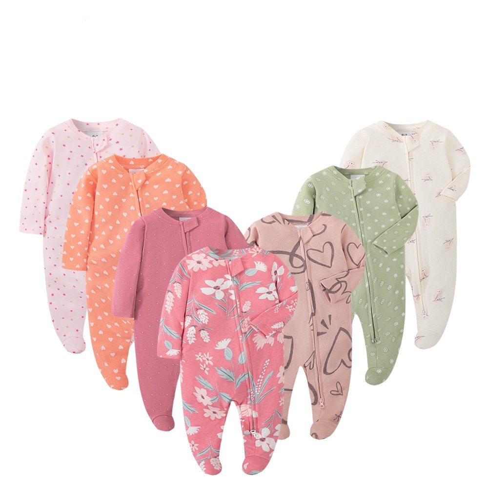 Lucky baby caters macacão bebê menina/macacão com pezinho para bebê/pijama bebê menina/mac...