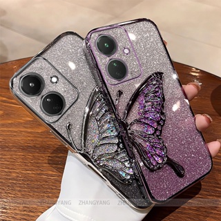 Capa Para OPPO reno 11F 5G Galvanoplastia glitter silicone De Telefone Estética Borboleta Remendo TPU Macia em Oferta na Shopee