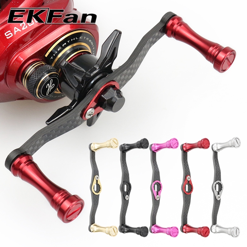 EKFan 105mm Carbon fiber Baitcasting fishing reel handle for abu daiwa shimano 7*4/8*5mm hole Lure Reel Handle DIY parts