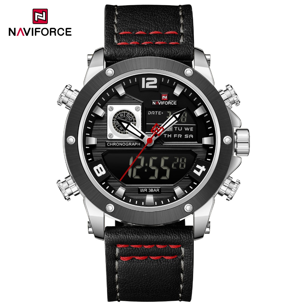 NAVIFORCE 9236 Masculino Dual Display Movement Business Com Relógio Calendário