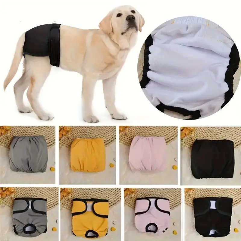 Cueca à Prova d'Água para Cães Fêmeas – Calças Fisiológicas Laváveis, Anti-Vazamento, Tamanhos P-XXL, Tecido Leve com Re — imagem 2 de 2
