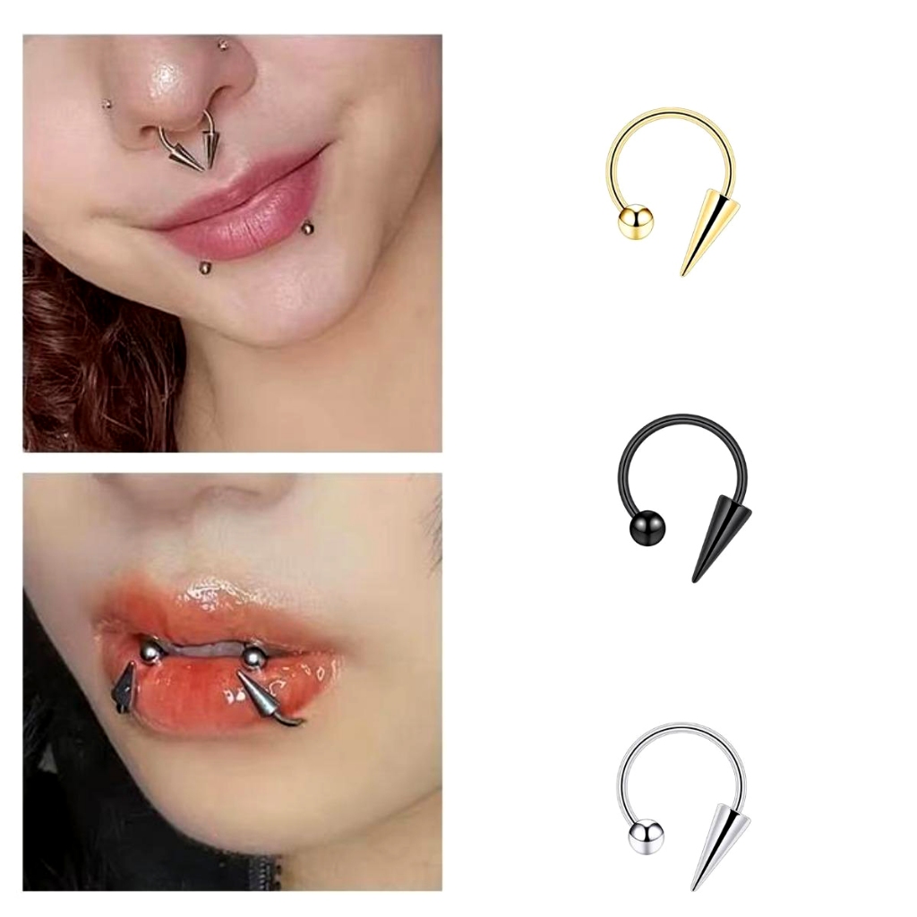 Anel Labial Em Forma De C De Aço Inoxidável punk Ferradura De Nariz Joias De Punção