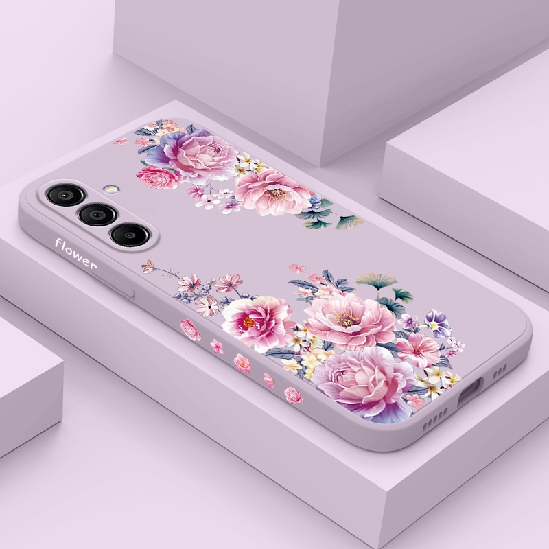 Capa De Telefone Brocado De Cetim Para Samsung Galaxy A17 A07 A56 A36 A26 A16 A06 A15 A25 A35 A55 A05 A05S 4G 5G Silicon