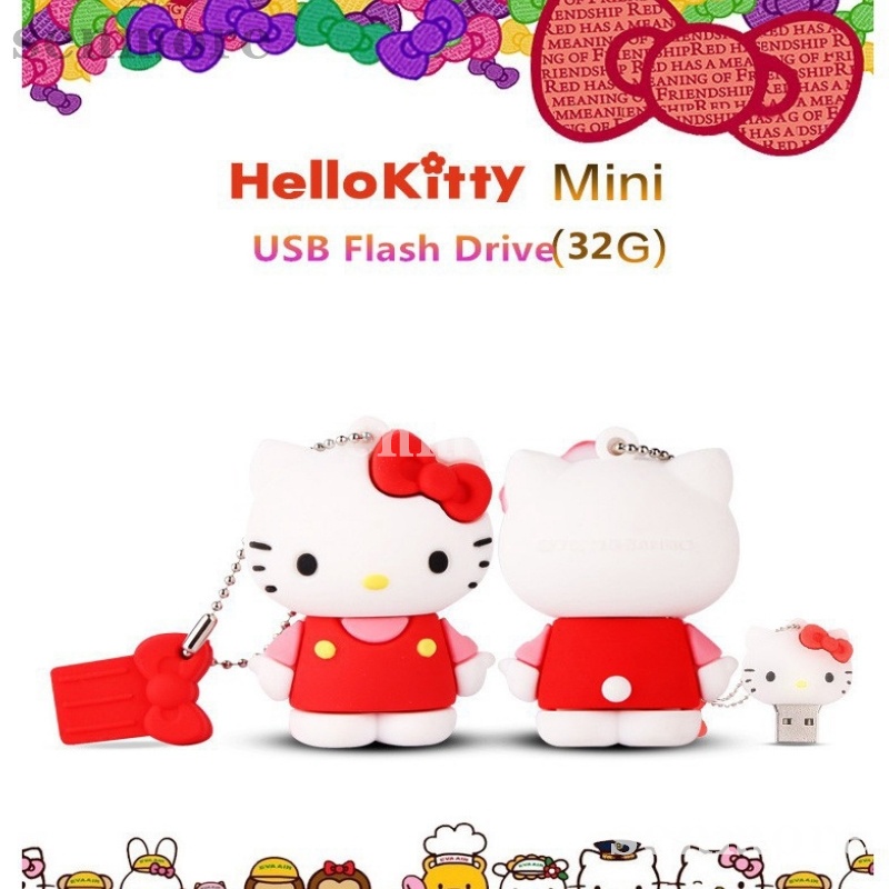 Hello Kitty Cute Cartoon USB Flash Drive 1GB 2GB 4GB 8GB 16GB 32GB 64GB 128GB 1TB 2TB Unidades De Armazenamento