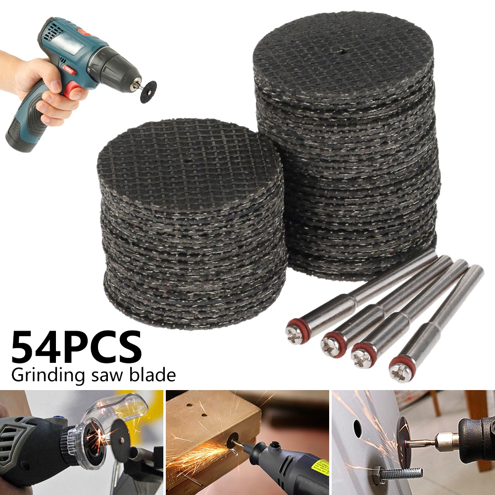 50Pcs 32MM Abrasive Cutting Disc with 4pcs Mandrels, Grinding Wheels for Dremel Accesories Metal Cutting Disc