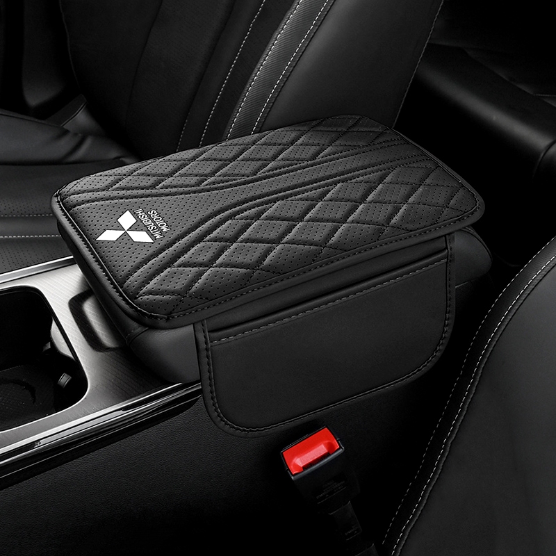 Adequado Para Mitsubishi X-pander Adventure GLXPajero L200 Triton Galant Asx PU Couro Caixa De Apoio De Braço De Carro Almofada De Com Bolso De Armazenamento Acessórios De Decoração De Interiores