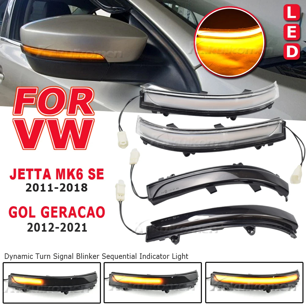 Adequado para Volkswagen Jetta Mk6 Voyage Saveiro G6 G7 Gol Geracao 6/7/8 UP Spacefox LED Luz de sinalização dinâmica Espelho retrovisor Indicador Serial