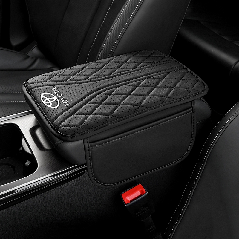 Adequado Para Toyota Camry Corolla Vios Hilux Innova Avanza Couro PU Caixa De Apoio De Braço De Carro Almofada De Com Bolso De Armazenamento Acessórios De Decoração De Interiores em Oferta na Shopee