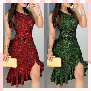 Verão Europeu E Americano Roupas Femininas Cor Sólida Babados Sem Costas Slim Fit Vestido Longo Banquete Festa De Ombro