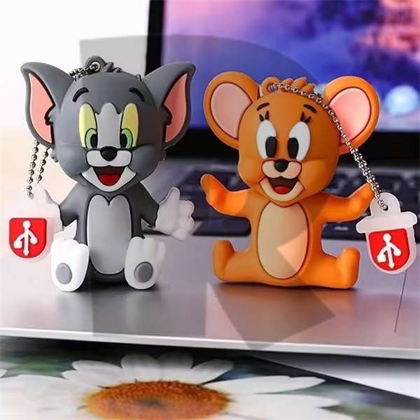 Silicone Dos Desenhos Animados Tom E Jerry U Disco 1GB 2GB 4GB 8GB 16GB 32GB 64GB 128GB 2TB Personalizado USB 2.0 Unidade Flash De Alta Velocidade em Oferta na Shopee