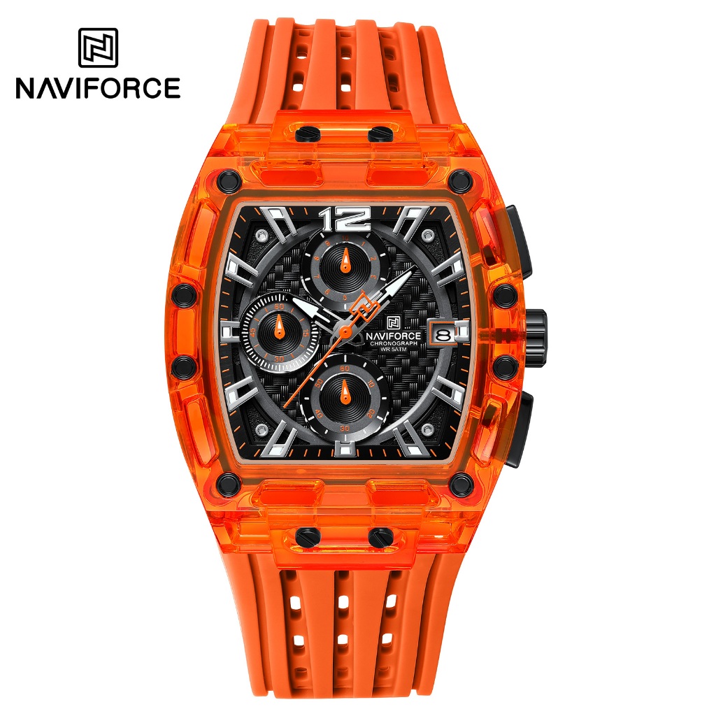 NAVIFORCE 7105 Caixa Acrílica Transparente Relógio Multifuncional À Prova D'água - Watches