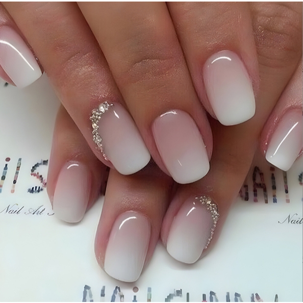 unhas postiças decoradas realistas média pequenas pregos falsos naturais Com Cola Diamante em Oferta na Shopee