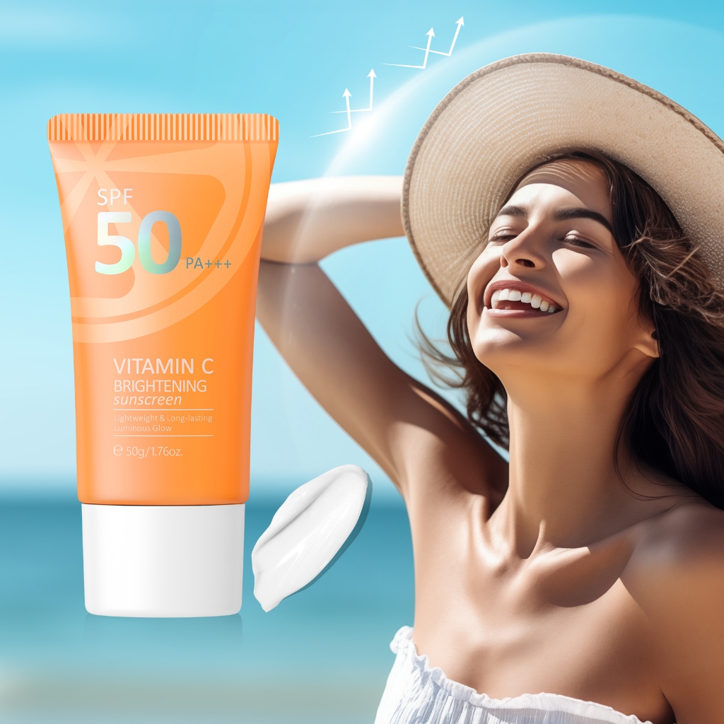 LAIKOU Vitamina C Protetor Solar Iluminador Fps50 PA + + Prevenir Luz De Longa Duração Não Oleoso 50g