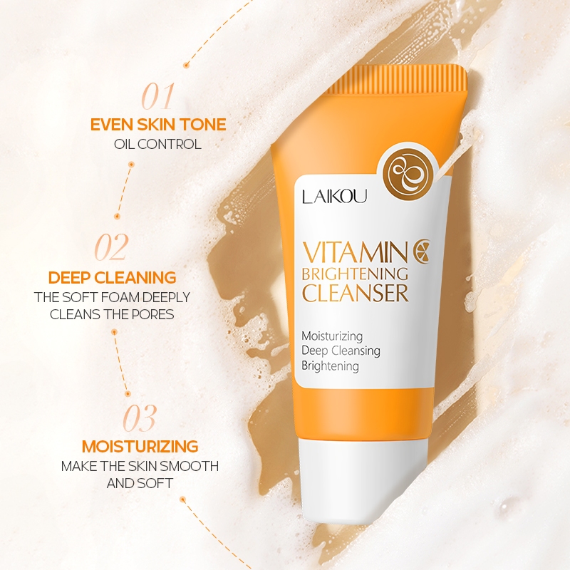 Detalhes do LAIKOU Vitamina C Branqueadora Limpeza Facial Profunda Cravos Espuma 50g