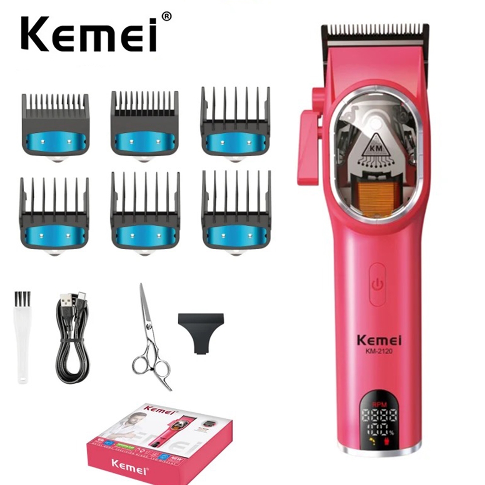 Kemei 2120 Máquina De Cortar Cabelo Elétrica Sem Fio Barbeiro Recarregável Corte De Profissional Aparador Para Homens 9000RPM