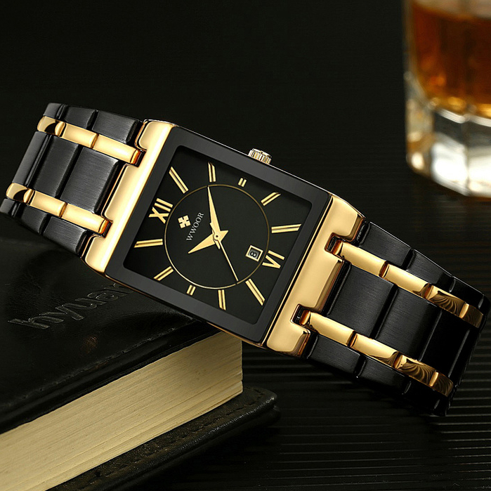 WWOOR Business Relógio Masculino De Aço Inoxidável Escritório Calendário Diário De Quartzo À Prova D'água-8858 em Oferta na Shopee