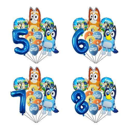11 Pc/Lote Azul Laranja Cão Balão De Aniversário Conjunto Folha Alumínio Número Decoração Crianças Favor em Oferta na Shopee