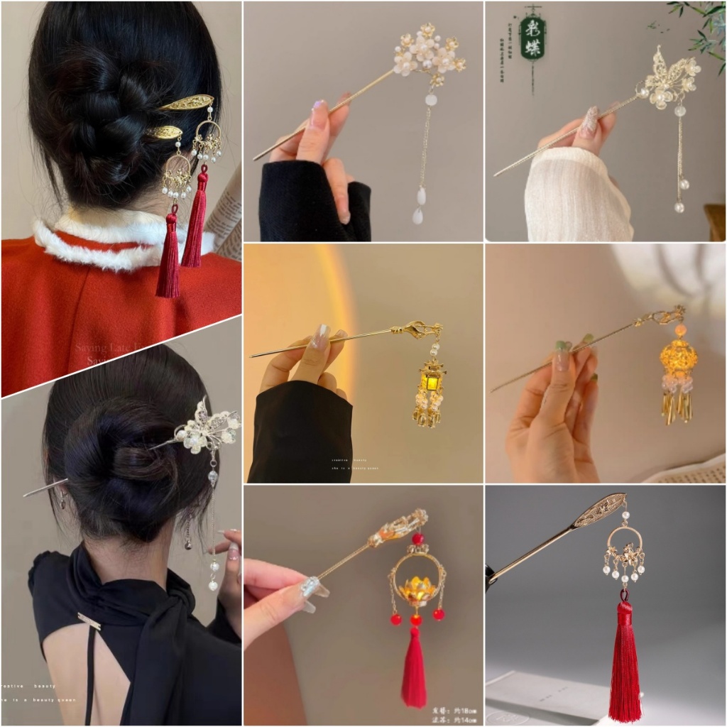Estilo antigo Hanfu cocar borla hairpin passo agitando hairpin antigo traje acessórios de cabelo High-End feminino hairp